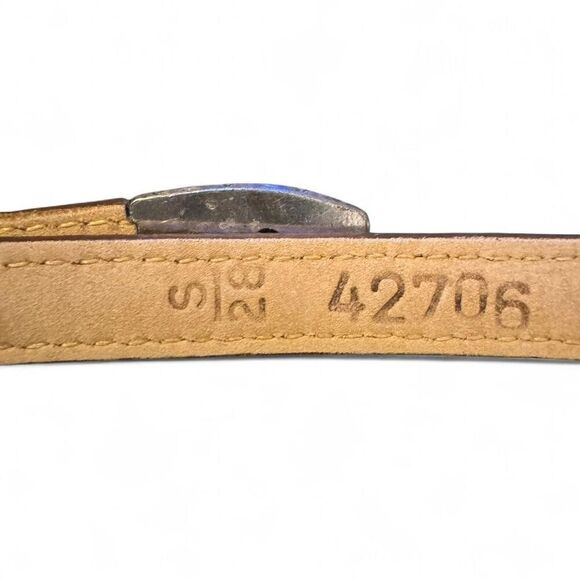 Brighton Leather Belt Women Small 28 Brown Silver Engraved Buckle Boho Chic